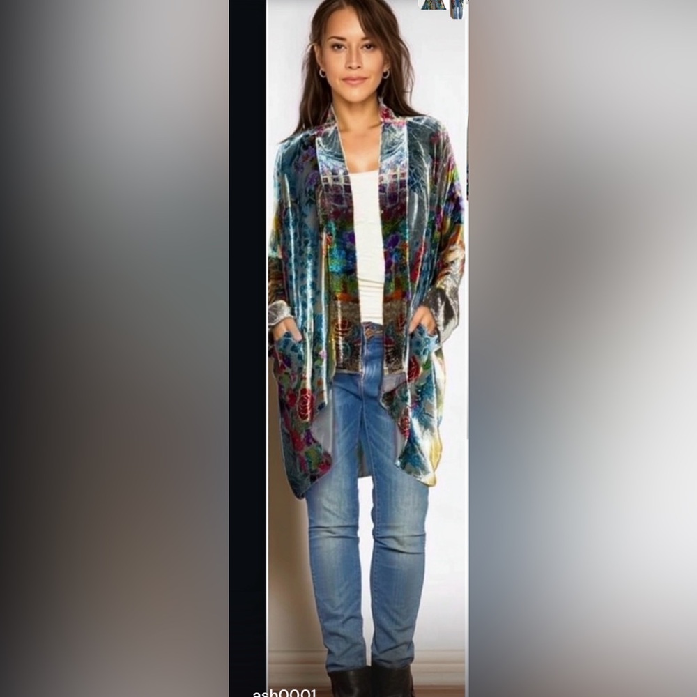 Johnny was Velvet Cardigan Silk Blend size M multicolored - Picture 11 of 11